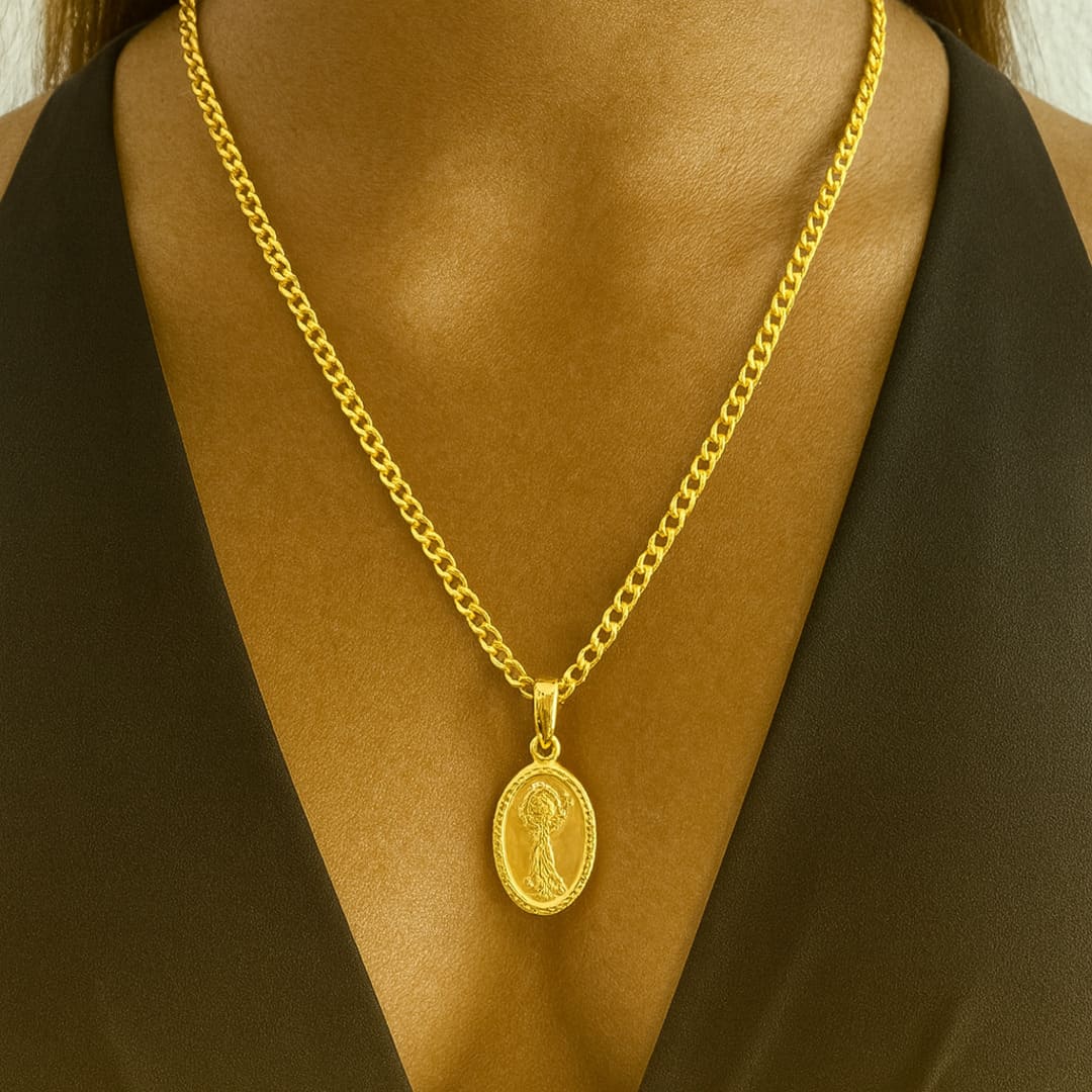 Cadena Corte Brillo de Oro 10K de 3mm. Incluye dije. 20 pulgadas. La mezcla perfecta de presencia y brillo.