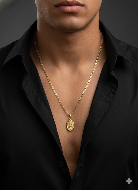 Cadena Corte Brillo de Oro 10K de 3mm. Incluye dije. 20 pulgadas. La mezcla perfecta de presencia y brillo.